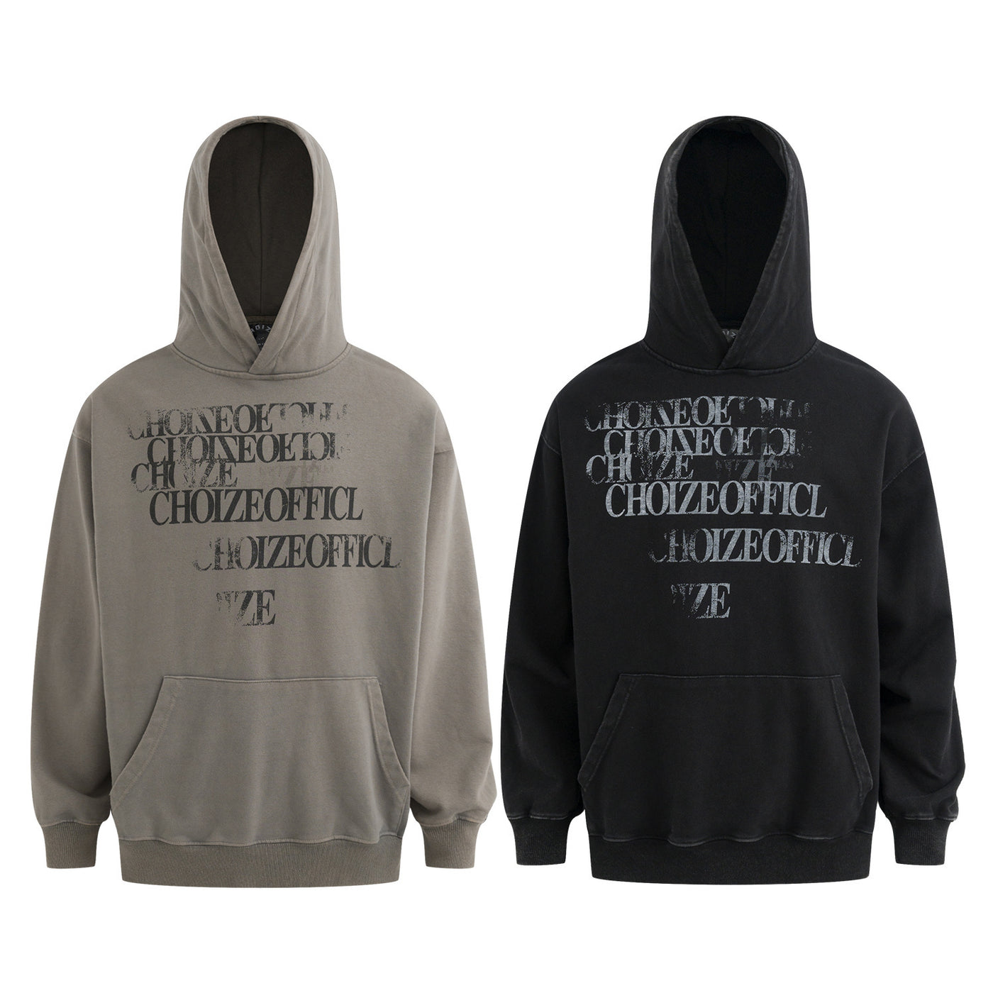 Men's Street Fashion Washing Water Printed Hoodie