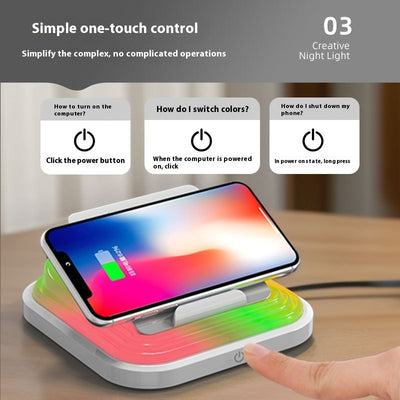 Creative Multifunctional Ambience Light Folding Mobile Phone Wireless Charging Lamp