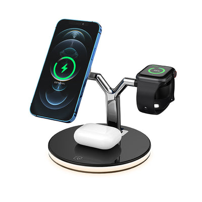 3 In 1 Magnetic Wireless Charger Stand Watch 15W Fast Charging Dock Station For Earbuds Pro