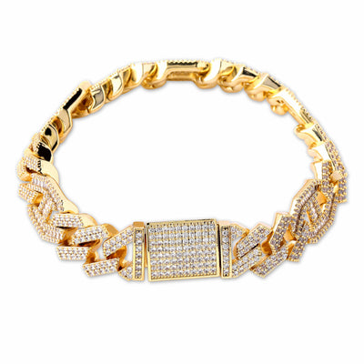 Full zircon hip hop Cuban chain