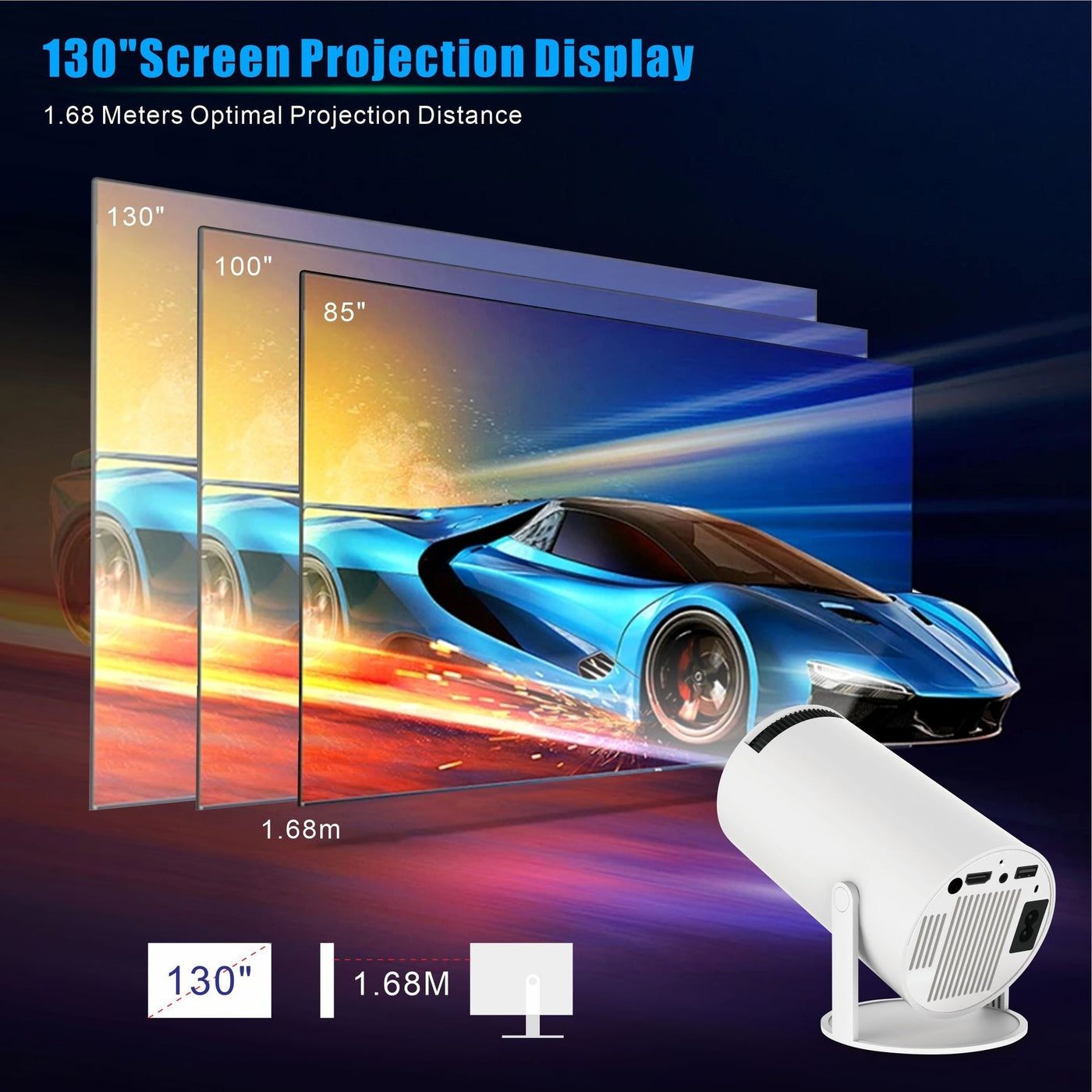 HY300 Pro Projector Home Theater Entertainment Portable Small Projector