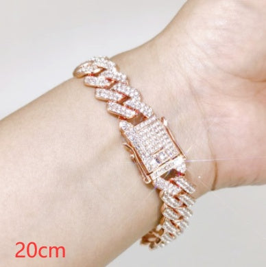 Cuban Chain Diamond Bracelet 14mm Diamond Full Diamond