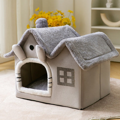 Foldable Dog House Pet Cat Bed Winter Dog Villa Sleep Kennel Removable Nest Warm Enclosed Cave Sofa Pets Supplies