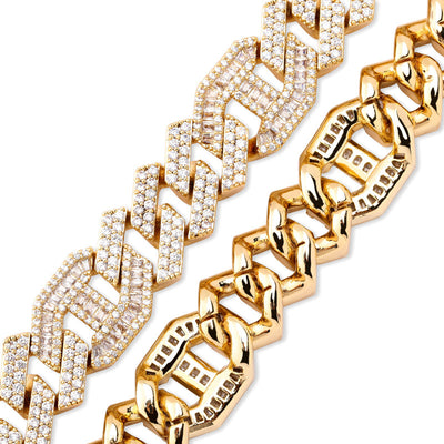 Full zircon hip hop Cuban chain