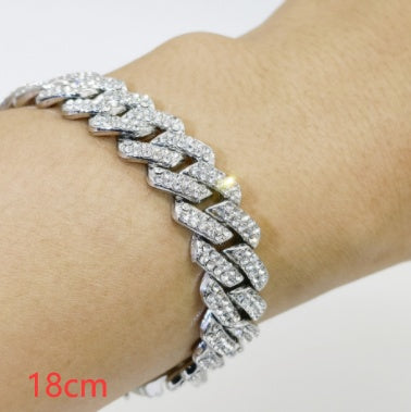 Cuban Chain Diamond Bracelet 14mm Diamond Full Diamond