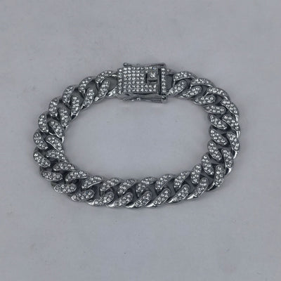 Alloy Line Cuban Link Chain Diamond Bracelet