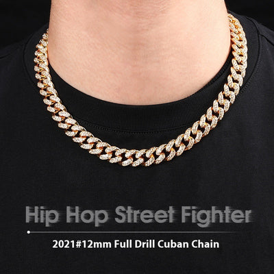 Alloy Line Cuban Link Chain Diamond Bracelet