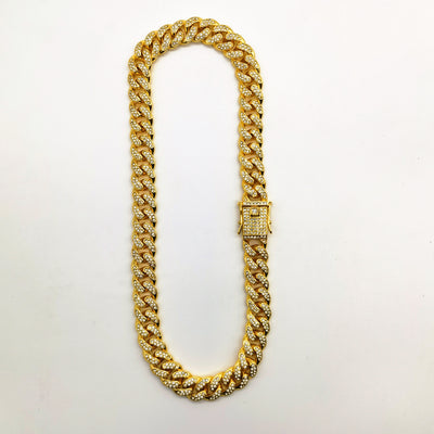 Alloy Line Cuban Link Chain Diamond Bracelet