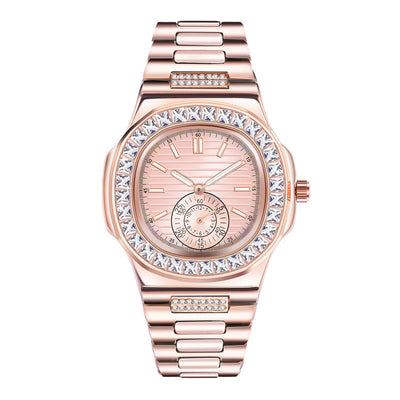 Mens Fashion Alloy Band Diamond Gifts Watches