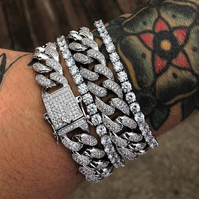 Cuban Bracelet Diamond Cuban Link Chain Hiphop Jewelry