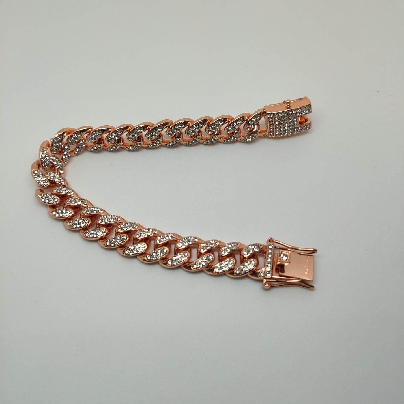 Alloy Line Cuban Link Chain Diamond Bracelet