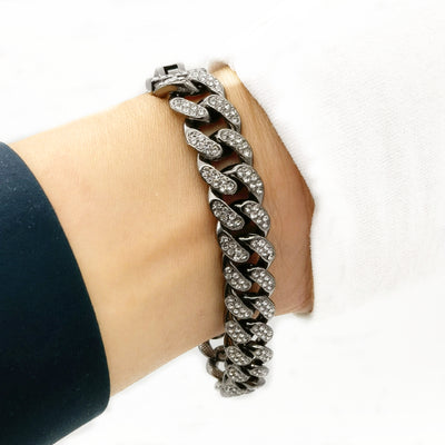 Cuban Chain 12mm Full Diamond Bracelet