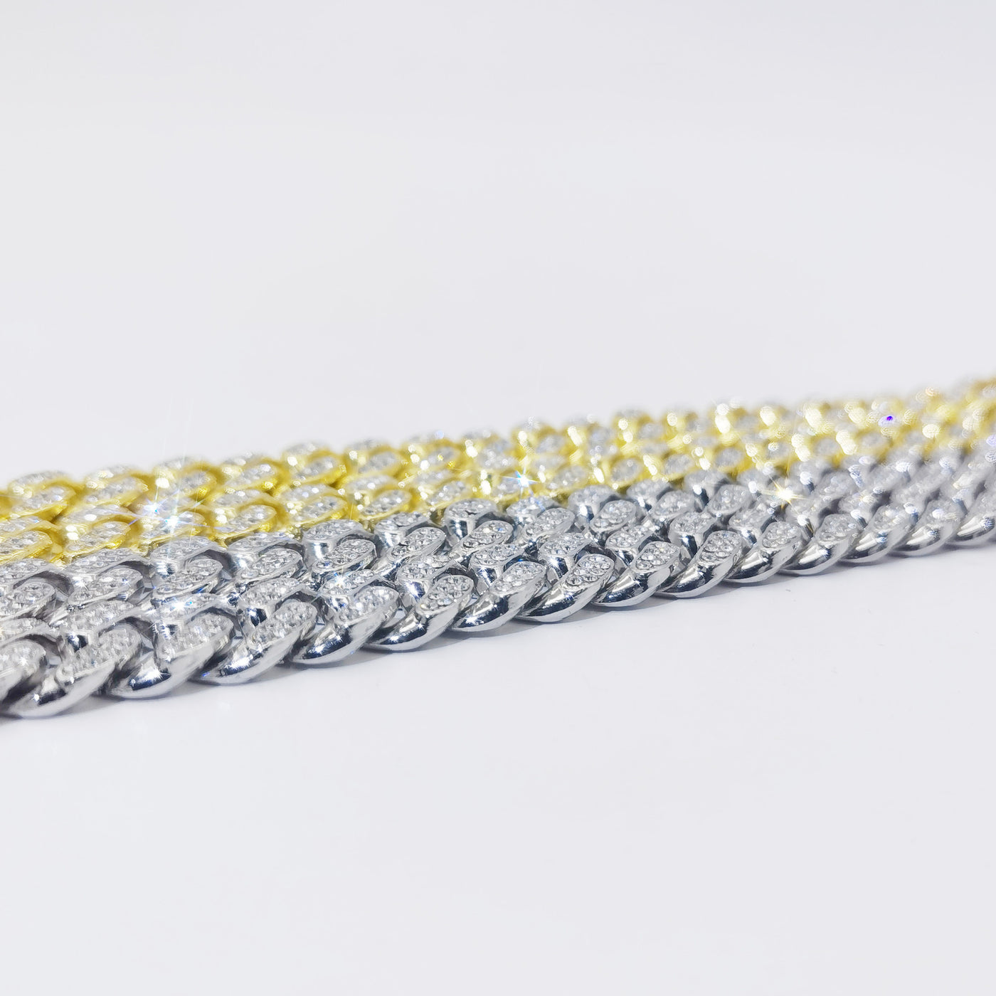 Flat Cuban Link Chain Diamond Bracelet