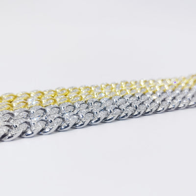 Flat Cuban Link Chain Diamond Bracelet