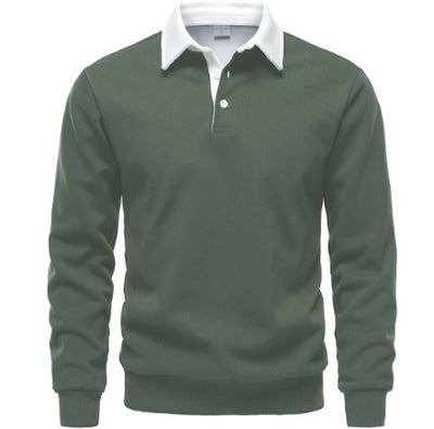 Men's Fashion Casual Versatile Long Sleeves Polo Collar Sweater