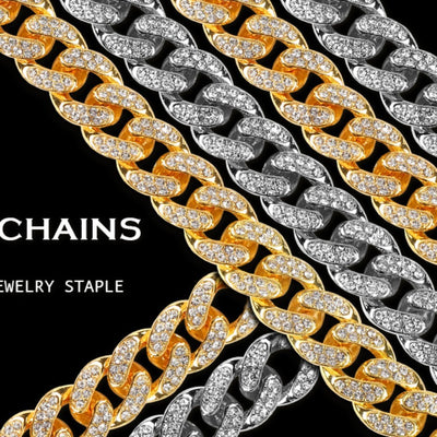 Alloy Line Cuban Link Chain Diamond Bracelet